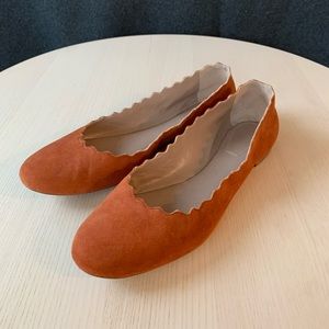 CHLOE Lauren Suede Ballet flats in Sienna rust